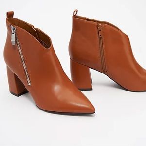 Marc Fisher Cognac Leather Ankle Boots, booties